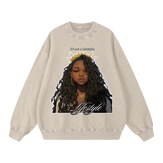 It's a Lifestyle - Acid Wash Oversized Sweatshirt
